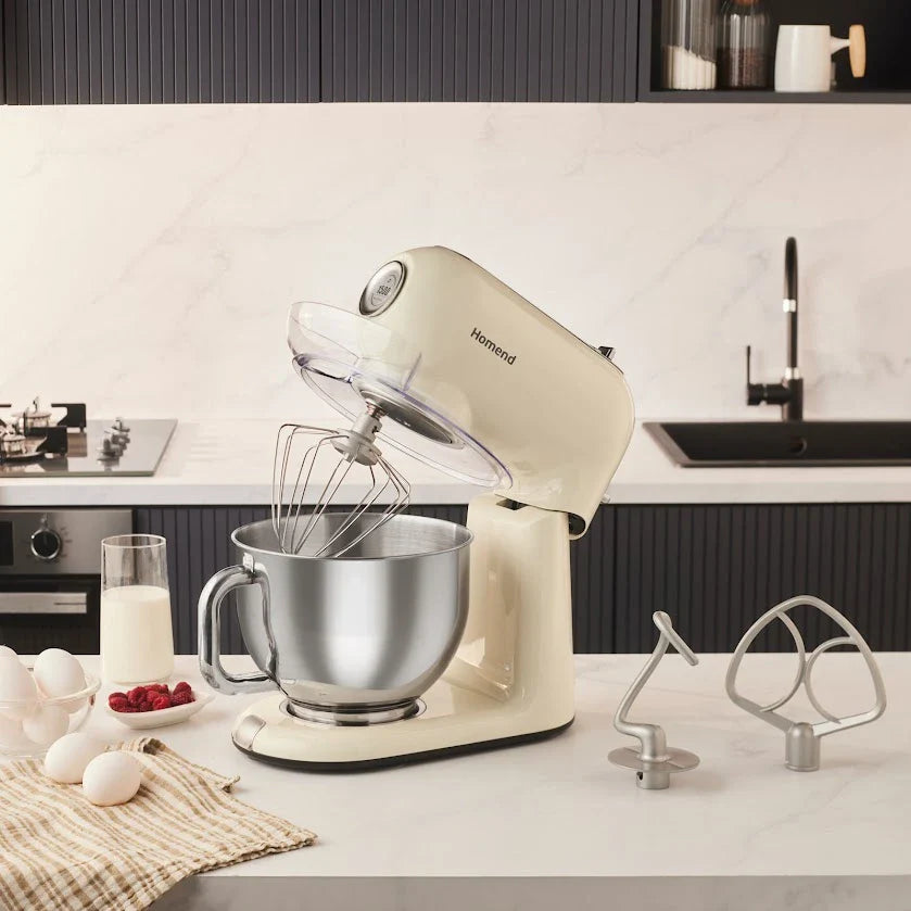 Homend 5'li Vintage Set Krem (Kahve Makinesi+Stand Mikser+ Blender+Ekmek Kızartma Makinesi+Kettle)