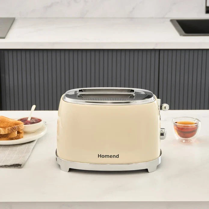 Homend 5'li Vintage Set Krem (Kahve Makinesi+Stand Mikser+ Blender+Ekmek Kızartma Makinesi+Kettle)