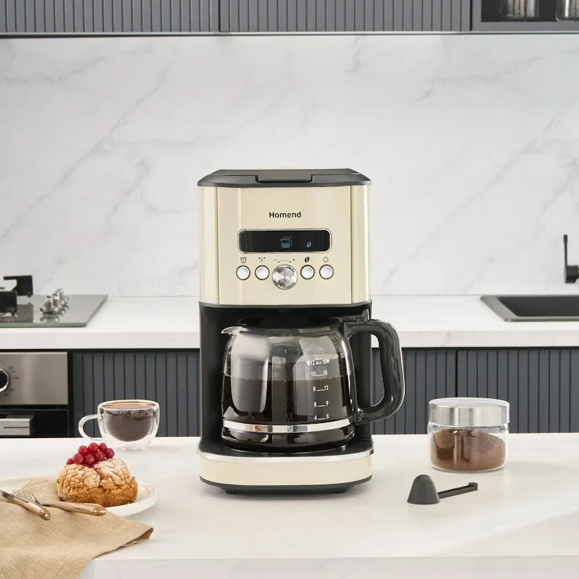 Homend 5'li Vintage Set Krem (Kahve Makinesi+Stand Mikser+ Blender+Ekmek Kızartma Makinesi+Kettle)