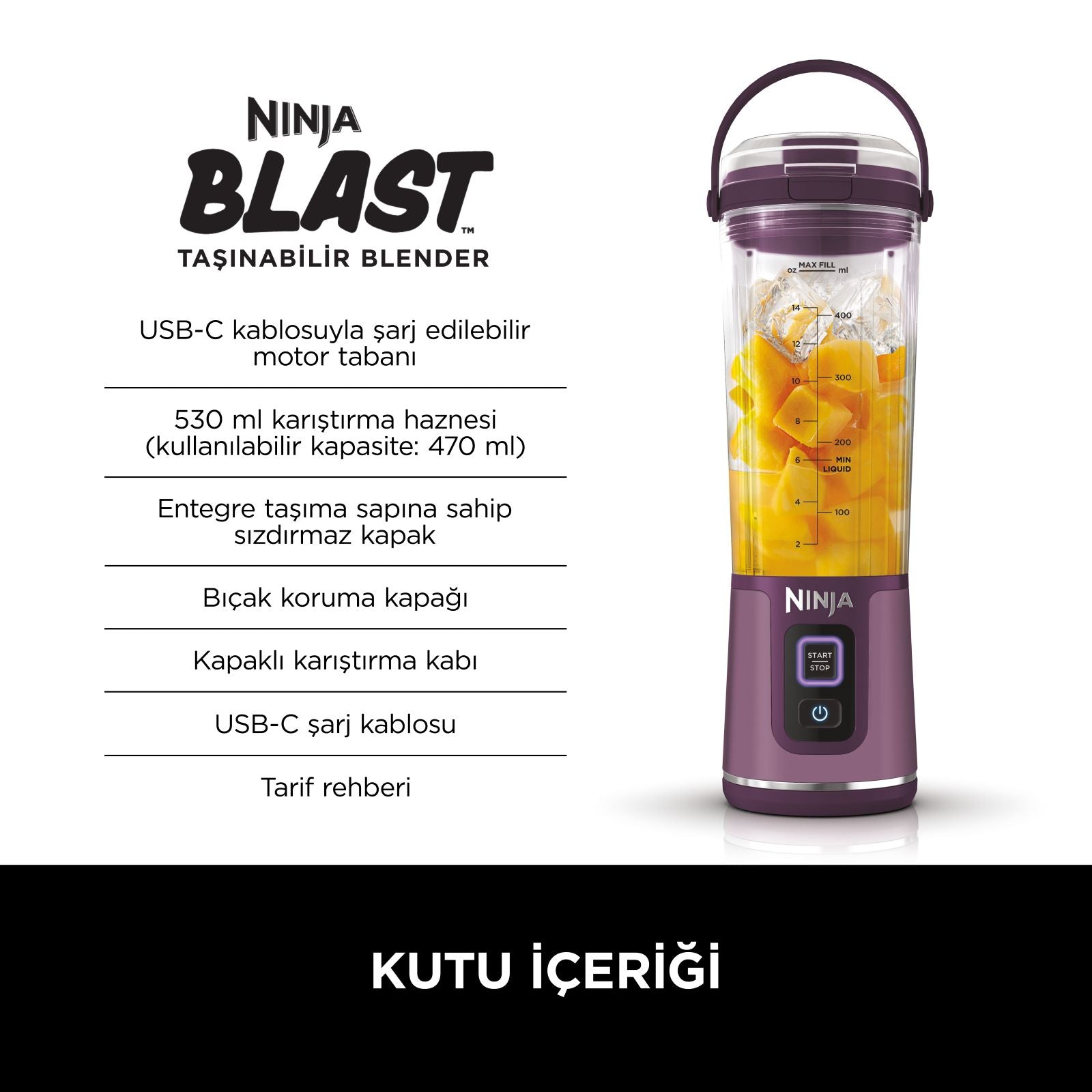 Ninja Blast™ Taşınabilir Blender - Mor