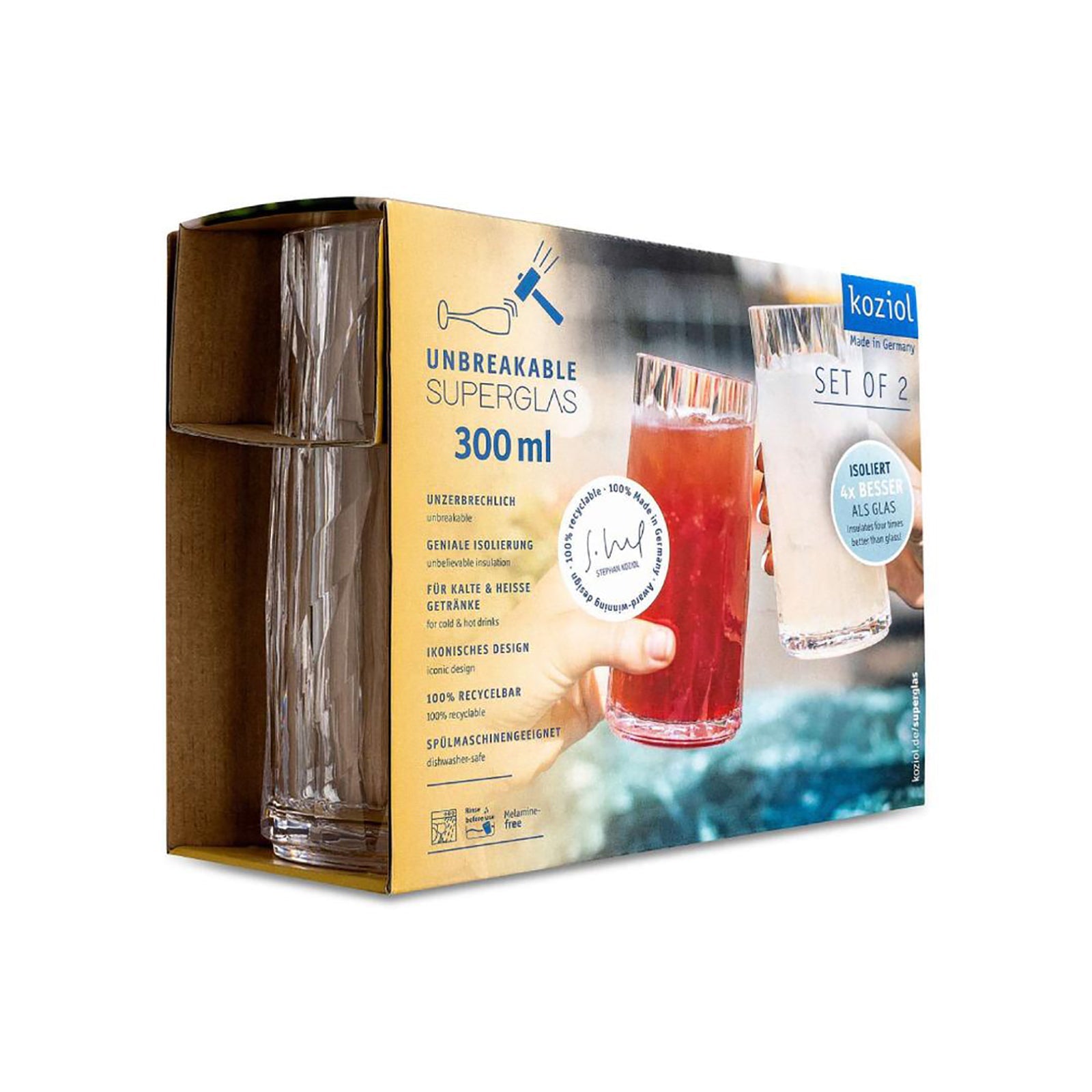 Koziol No:8 Şeffaf Superglass 2'li Set 300 ml