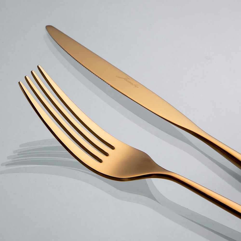 Jumbo 5900 Infinity Titanyum Bronz 12 Kişilik 84 Parça Çatal Kaşık Bıçak Takımı
