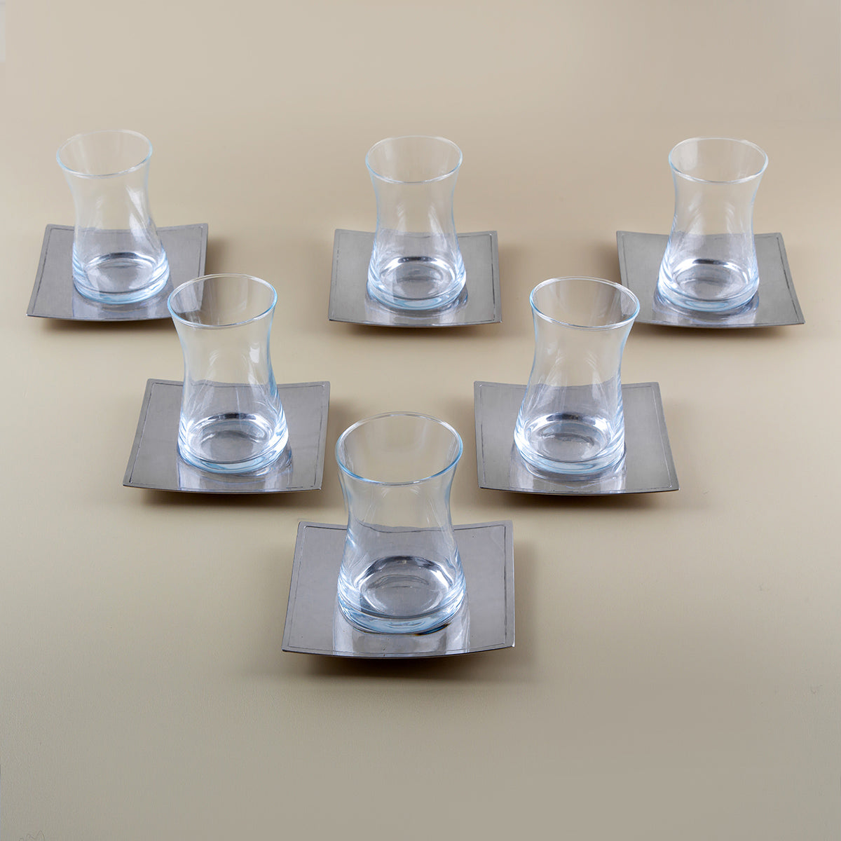 Jumbo Timeless Cubic 6'lı Çay Tabağı Seti