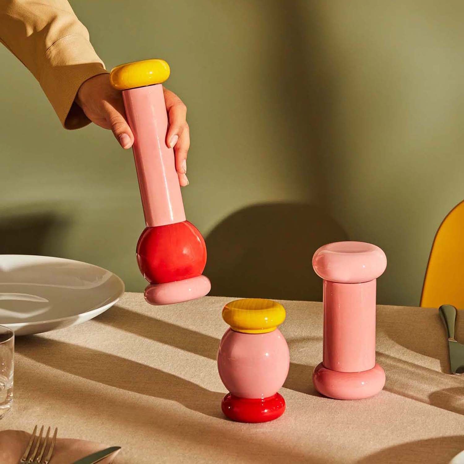 Alessi Values Tuz ve Karabiber Öğütücü Pembe 7X23 cm