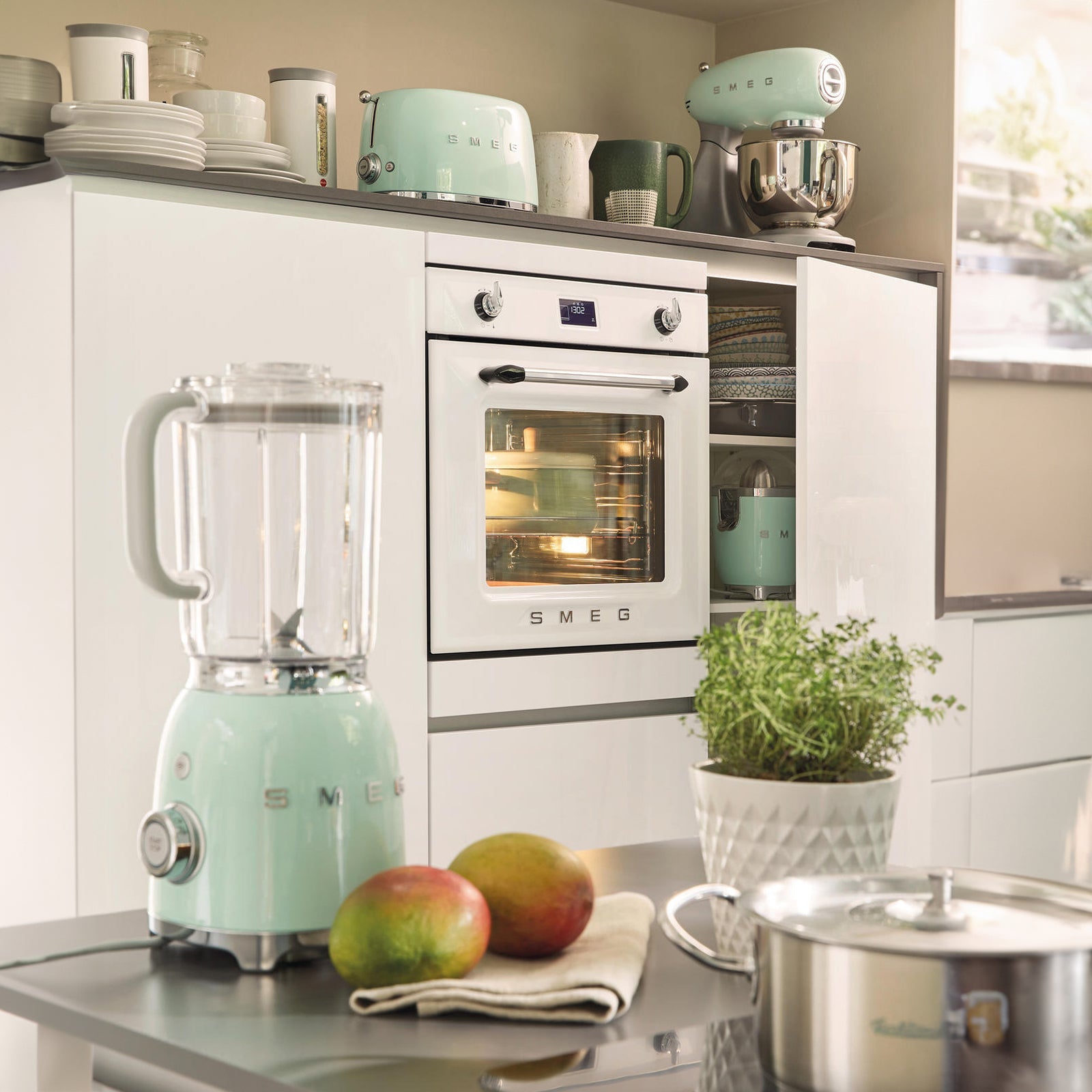 Smeg Blender Linea 50'S Retro Style Green Blf01Pgeu