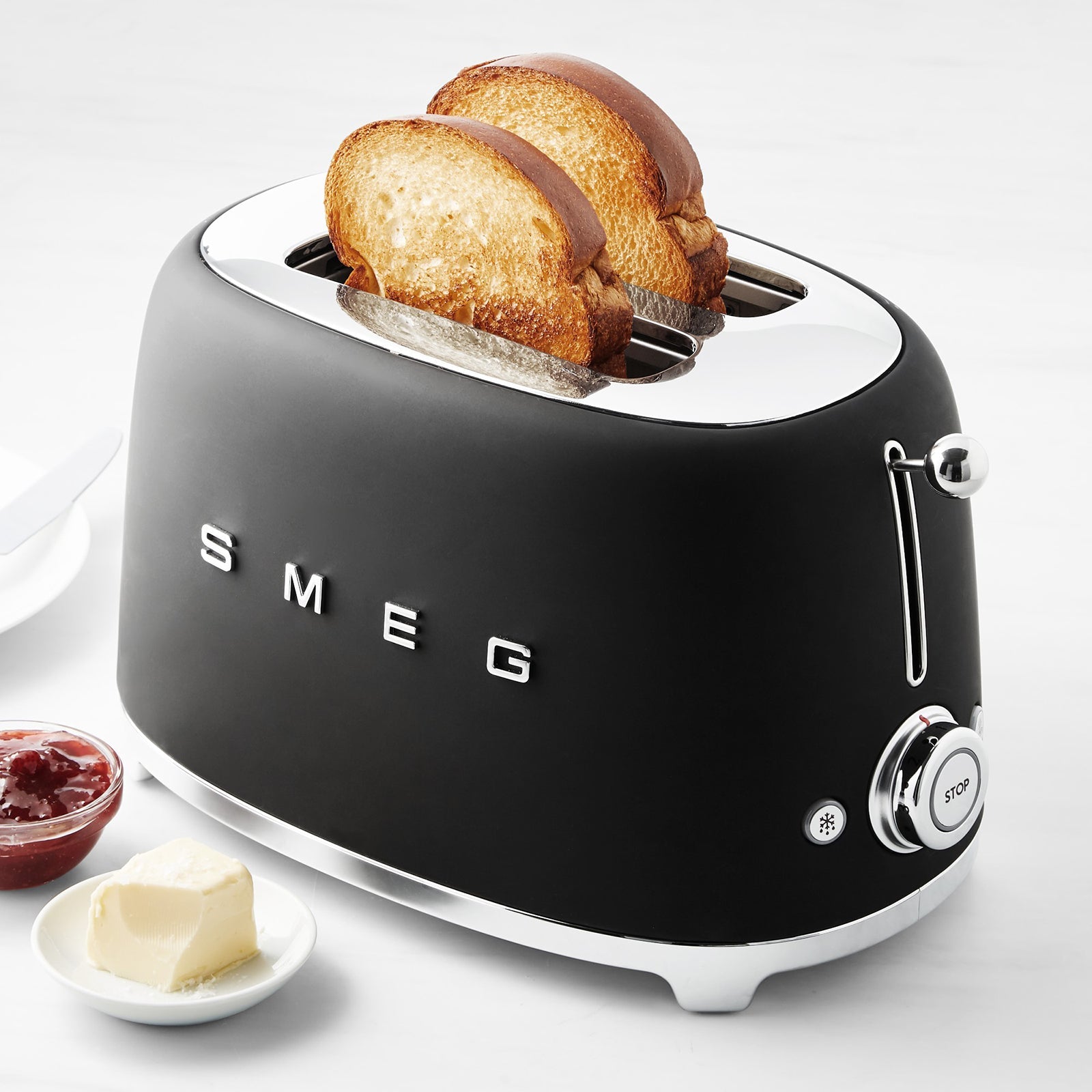 Smeg 2X2 Ekmek Kızartma Makinesi Mat Black TSF01BLMEU