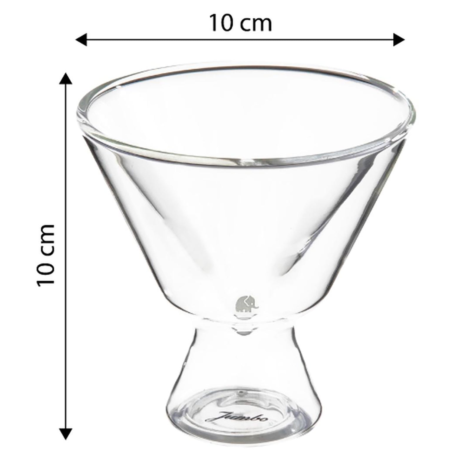 Jumbo Glory 2'Li Double Wall Çift Cidarlı V Bardak ve Tatlı Sunum Kasesi 150 Ml