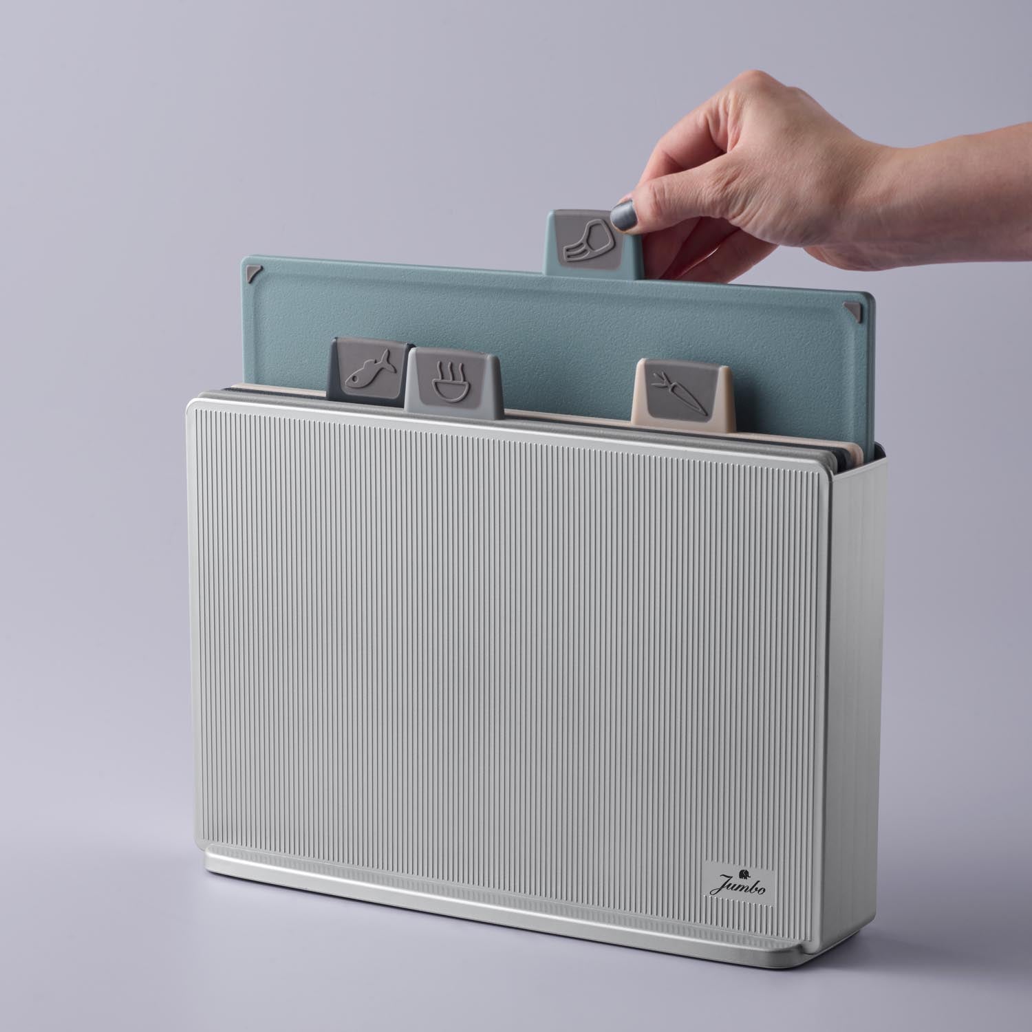 Jumbo Smart Grey Standlı 4'lü Kesme Tahtası Seti