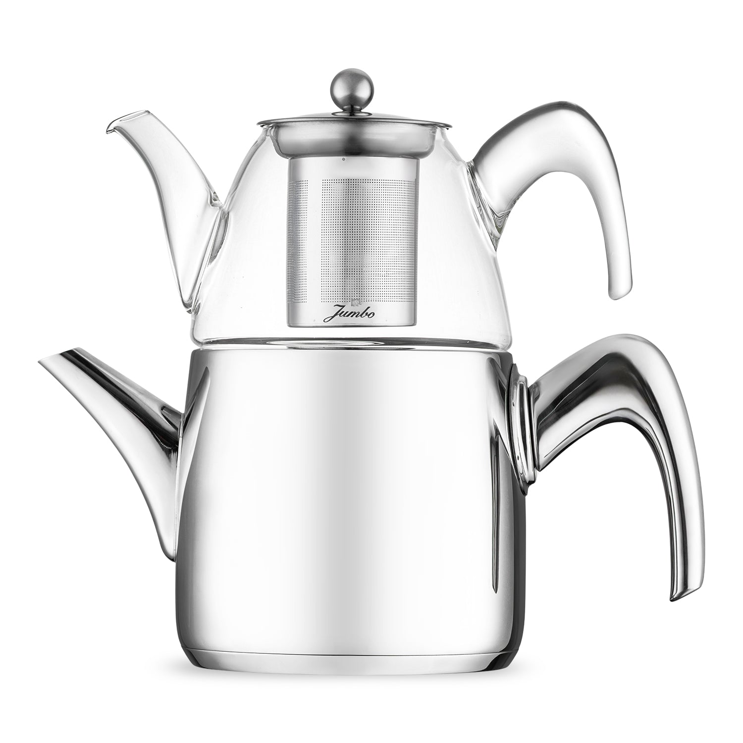 Jumbo 6500 Cam Demlikli Full Metal Sap Çaydanlık