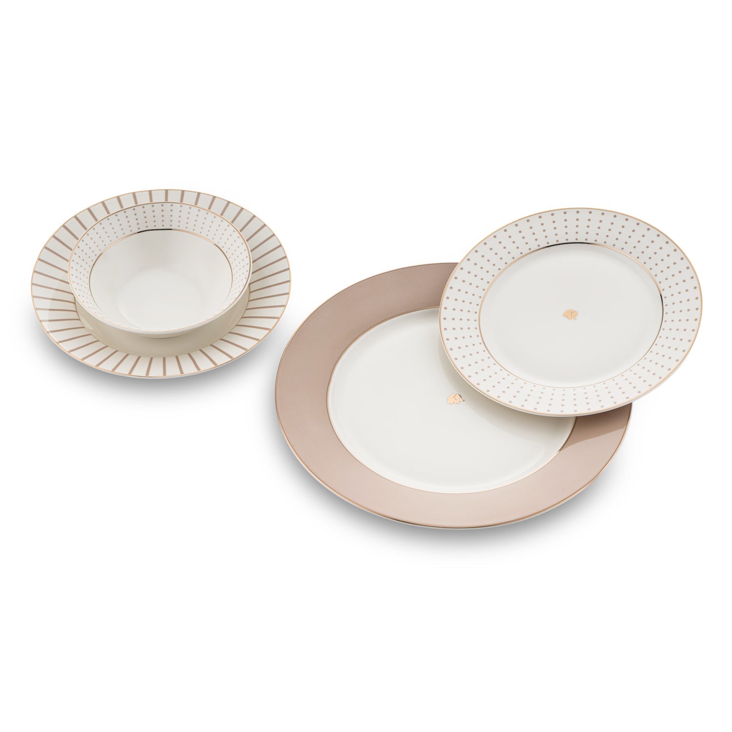 Jumbo Navy 24 Parça 6 Kişilik Yemek Takımı Beıge