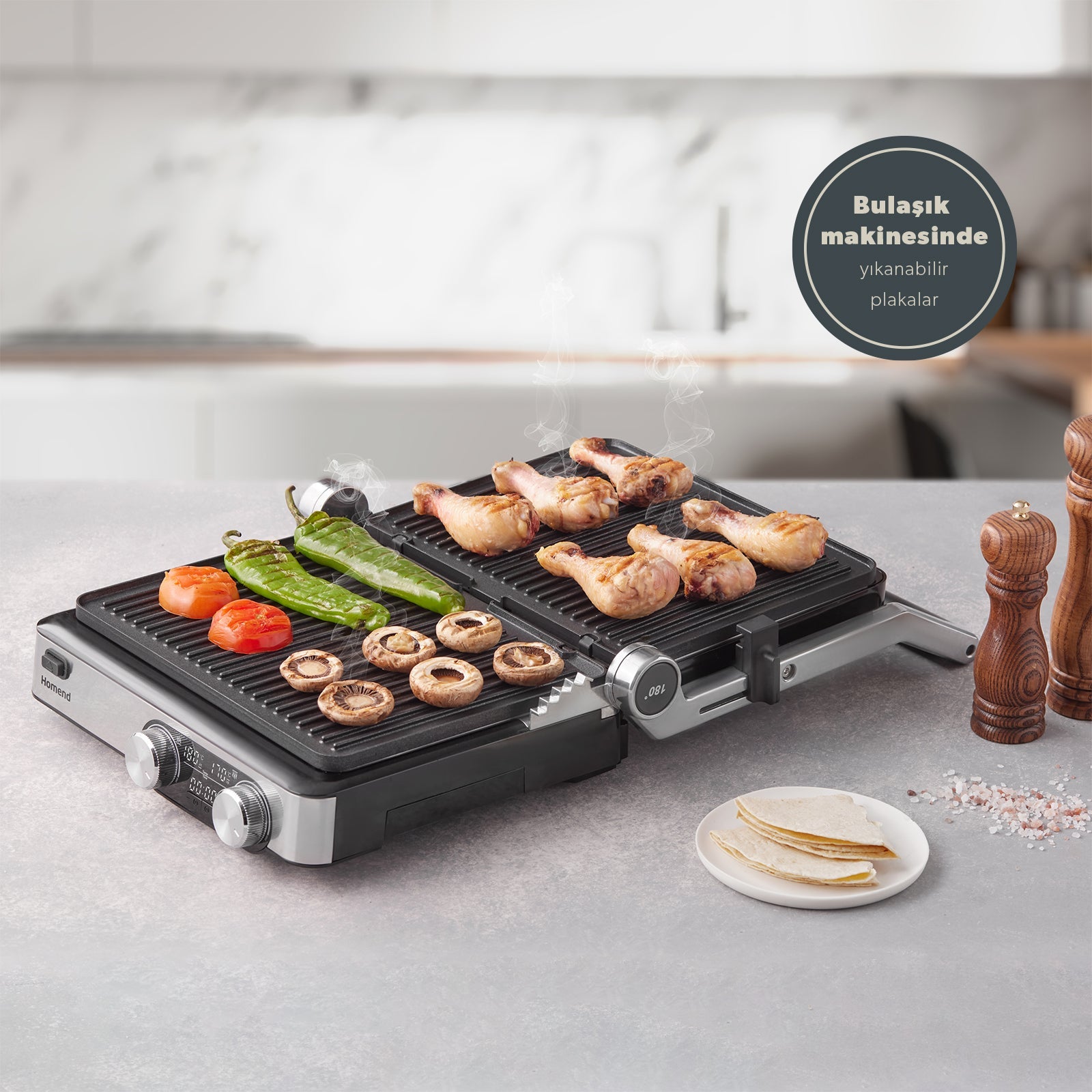 Homend Grilliant 1340H Inox Tost Makinesi